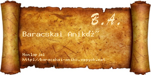 Baracskai Anikó névjegykártya