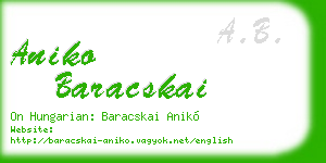 aniko baracskai business card